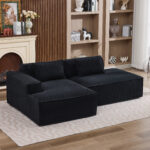 235 cm wide economy textile sofa with two cushions + feather bag - modern, simple and comfortable so - Image 6