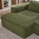 235 cm wide economy textile sofa with two cushions + feather bag - modern, simple and comfortable so - Image 11
