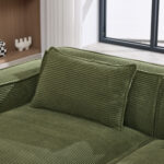 235 cm wide economy textile sofa with two cushions + feather bag - modern, simple and comfortable so - Image 12
