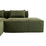 235 cm wide economy textile sofa with two cushions + feather bag - modern, simple and comfortable so - Image 15