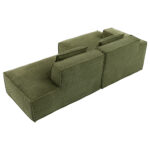 235 cm wide economy textile sofa with two cushions + feather bag - modern, simple and comfortable so - Image 19