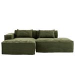 235 cm wide economy textile sofa with two cushions + feather bag - modern, simple and comfortable so - Image 22