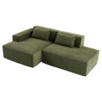 235 cm wide economy textile sofa with two cushions + feather bag - modern, simple and comfortable so - Image 23