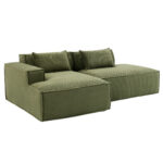 235 cm wide economy textile sofa with two cushions + feather bag - modern, simple and comfortable so - Image 24