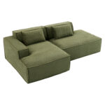 235 cm wide economy textile sofa with two cushions + feather bag - modern, simple and comfortable so - Image 25