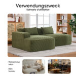 235 cm wide economy textile sofa with two cushions + feather bag - modern, simple and comfortable so - Image 3