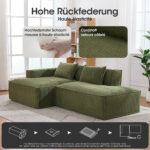 235 cm wide economy textile sofa with two cushions + feather bag - modern, simple and comfortable so - Image 5
