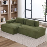 235 cm wide economy textile sofa with two cushions + feather bag - modern, simple and comfortable so - Image 6