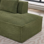 235 cm wide economy textile sofa with two cushions + feather bag - modern, simple and comfortable so - Image 9