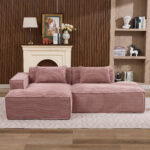 235 cm wide economy textile sofa with two cushions + feather bag - modern, simple and comfortable so