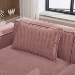 235 cm wide economy textile sofa with two cushions + feather bag - modern, simple and comfortable so - Image 11