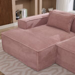 235 cm wide economy textile sofa with two cushions + feather bag - modern, simple and comfortable so - Image 12