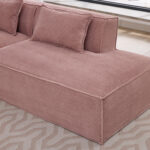 235 cm wide economy textile sofa with two cushions + feather bag - modern, simple and comfortable so - Image 13