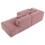 235 cm wide economy textile sofa with two cushions + feather bag - modern, simple and comfortable so - Image 15