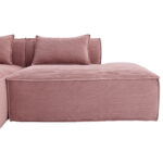 235 cm wide economy textile sofa with two cushions + feather bag - modern, simple and comfortable so - Image 18