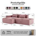 235 cm wide economy textile sofa with two cushions + feather bag - modern, simple and comfortable so - Image 2