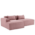 235 cm wide economy textile sofa with two cushions + feather bag - modern, simple and comfortable so - Image 22