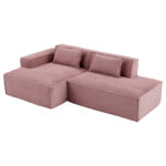 235 cm wide economy textile sofa with two cushions + feather bag - modern, simple and comfortable so - Image 23