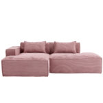 235 cm wide economy textile sofa with two cushions + feather bag - modern, simple and comfortable so - Image 24