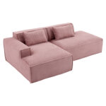 235 cm wide economy textile sofa with two cushions + feather bag - modern, simple and comfortable so - Image 25