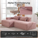 235 cm wide economy textile sofa with two cushions + feather bag - modern, simple and comfortable so - Image 5