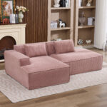 235 cm wide economy textile sofa with two cushions + feather bag - modern, simple and comfortable so - Image 8