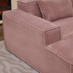 235 cm wide economy textile sofa with two cushions + feather bag - modern, simple and comfortable so - Image 9