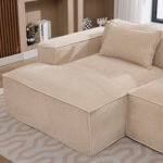 235 cm wide economy textile sofa with two cushions + feather bag - modern, simple and comfortable so - Image 10