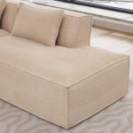 235 cm wide economy textile sofa with two cushions + feather bag - modern, simple and comfortable so - Image 12