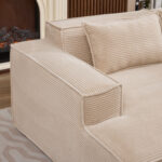 235 cm wide economy textile sofa with two cushions + feather bag - modern, simple and comfortable so - Image 14