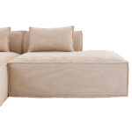 235 cm wide economy textile sofa with two cushions + feather bag - modern, simple and comfortable so - Image 16