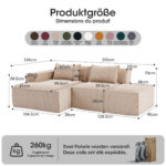 235 cm wide economy textile sofa with two cushions + feather bag - modern, simple and comfortable so - Image 2