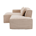 235 cm wide economy textile sofa with two cushions + feather bag - modern, simple and comfortable so - Image 21