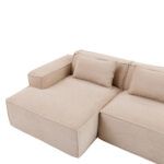 235 cm wide economy textile sofa with two cushions + feather bag - modern, simple and comfortable so - Image 22