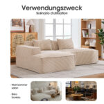 235 cm wide economy textile sofa with two cushions + feather bag - modern, simple and comfortable so - Image 4