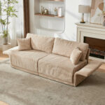 Modern Minimalist Fabric Sofa with Multifunctional Conversion - Comfortable Sleeper Sofa for Living - Image 3