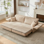 Modern Minimalist Fabric Sofa with Multifunctional Conversion - Comfortable Sleeper Sofa for Living - Image 8