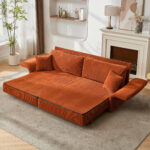 Modern Minimalist Fabric Sofa with Multifunctional Conversion - Comfortable Sleeper Sofa for Living - Image 7