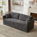 Modern Minimalist Fabric Sofa with Multifunctional Conversion - Comfortable Sleeper Sofa for Living - Image 3