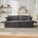 Modern Minimalist Fabric Sofa with Multifunctional Conversion - Comfortable Sleeper Sofa for Living - Image 4