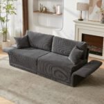 Modern Minimalist Fabric Sofa with Multifunctional Conversion - Comfortable Sleeper Sofa for Living - Image 5