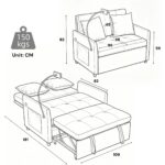 Minimally modern design fabric sofa multifunctional deformation sofa - comfortable living room, offi - Image 14