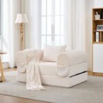 Modulares Cord Sofa Set 1-Sitzer + 2-Sitzer, Boden-Sofa ohne Rahmen, Dick gepolsterte Sitzbank aus S - Image 4