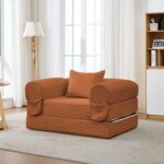 Modulares Cord Sofa Set 1-Sitzer + 2-Sitzer, Boden-Sofa ohne Rahmen, Dick gepolsterte Sitzbank aus S - Image 6