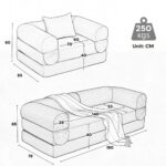 Modulares Cord Sofa Set 1-Sitzer + 2-Sitzer, Boden-Sofa ohne Rahmen, Dick gepolsterte Sitzbank aus S - Image 7