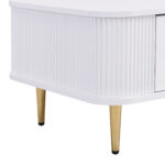 Coffee Table with Drawers, Curved Corners, Living Room Table with Wavy Sides, Golden Handles - Image 11