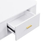Coffee Table with Drawers, Curved Corners, Living Room Table with Wavy Sides, Golden Handles - Image 16