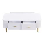 Coffee Table with Drawers, Curved Corners, Living Room Table with Wavy Sides, Golden Handles - Image 18