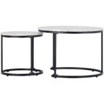 Round Coffee Table 2-Piece Set, Living Room Nesting Round Side Table Set of 2 - Image 10
