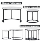 Round Coffee Table 2-Piece Set, Living Room Nesting Round Side Table Set of 2 - Image 11